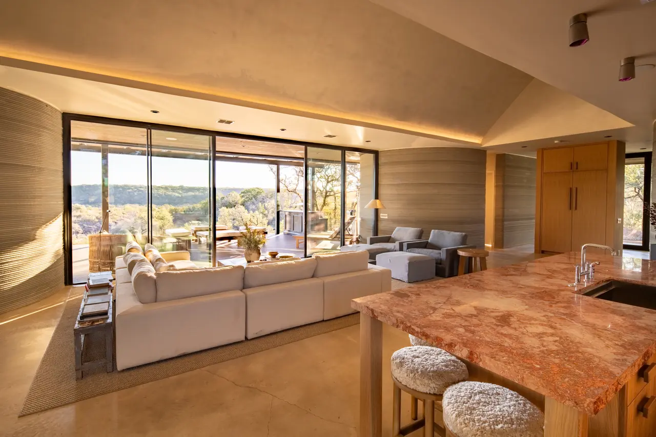 Aura's great room and kitchen
